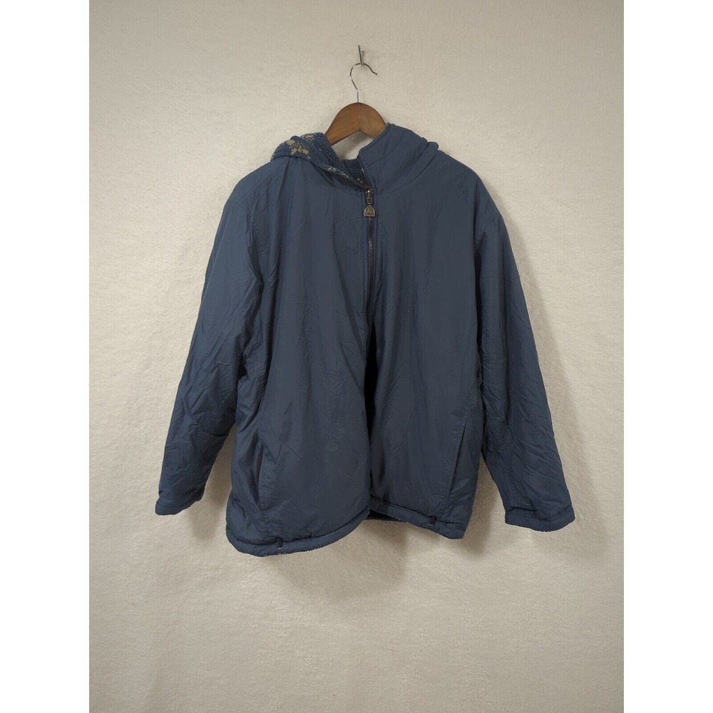 Vtg Pacific Trail Winter Flakes Double Sided Acrylic Full Zip Jacket Women's XL
